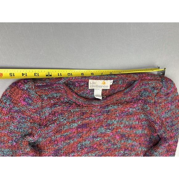 Vintage Liz Claiborne Women's M Puff Shoulder Puff Sleeve Jewel Tone Sweater - Picture 5 of 11